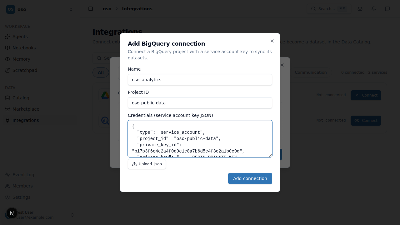 Add BigQuery connection