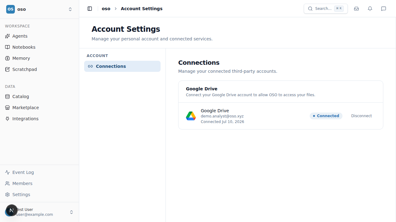 Connected Google account
