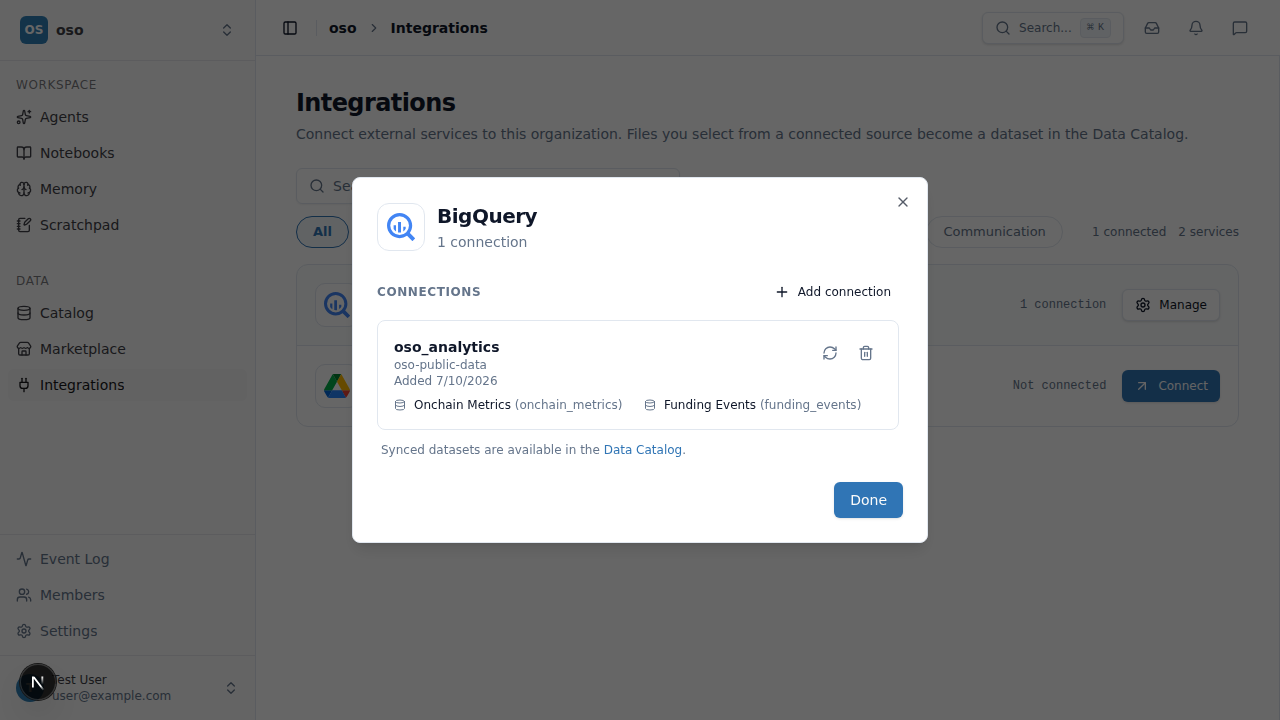 Manage BigQuery connections