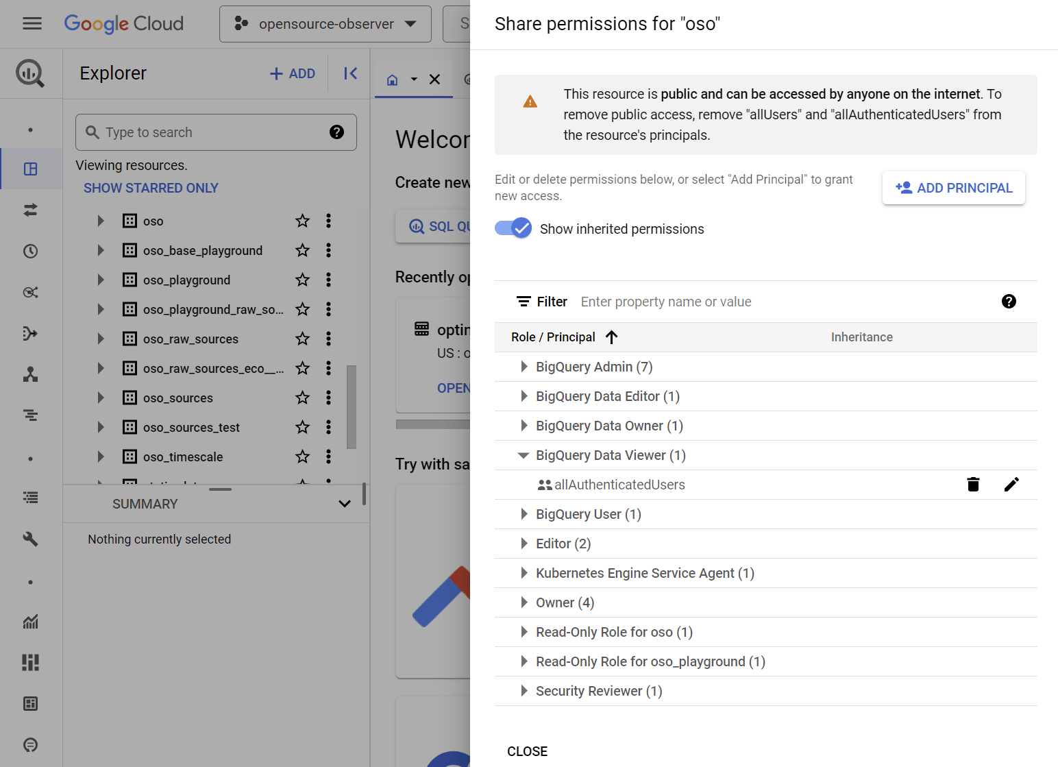Set BigQuery permissions