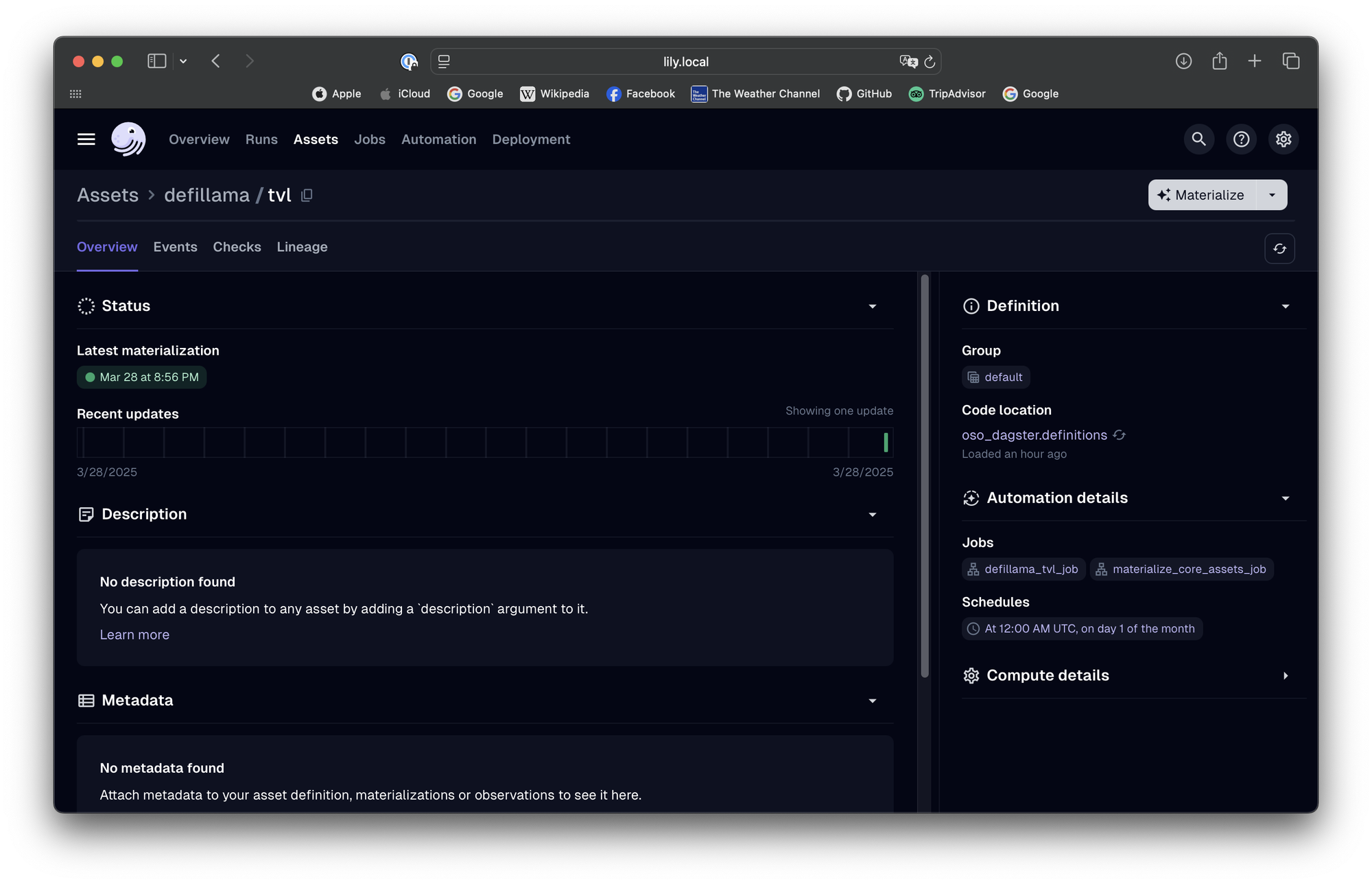 Dagster DefiLlama Asset